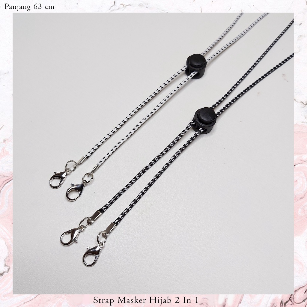 Strap Masker Tali Polos | Strap Masker Hijab Polos | Kalung Masker 2 in 1 Polos | Gantungan Masker T