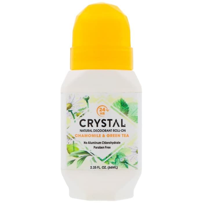 

Crystal Body Deodorant Mineral Roll On, Chamomile & Green Tea (66 Ml)