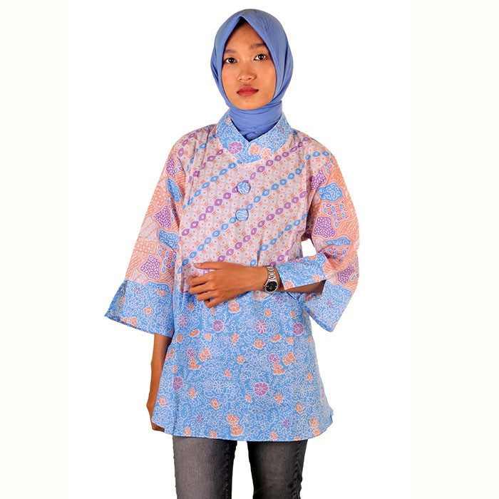 Blouse Muslim Batik I Baju Muslim Batik Wanita I Blouse Kerja Batik Fadya 5