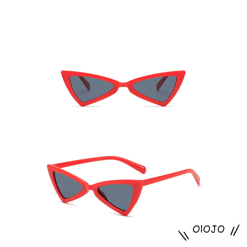 Hip-Hop Kecil Cat Eye Shades Cat-eye Triangle Sunglasses untuk Wanita Kacamata Fashion Kacamata dengan Gaya Retro