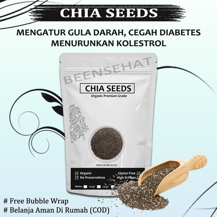 

CHIA SEEDS ORGANIC PREMIUM JAGA BERAT BADAN IDEAL BIJI CHIA TURUNKAN KOLESTROL GULA DARAH, BEENSEHAT
