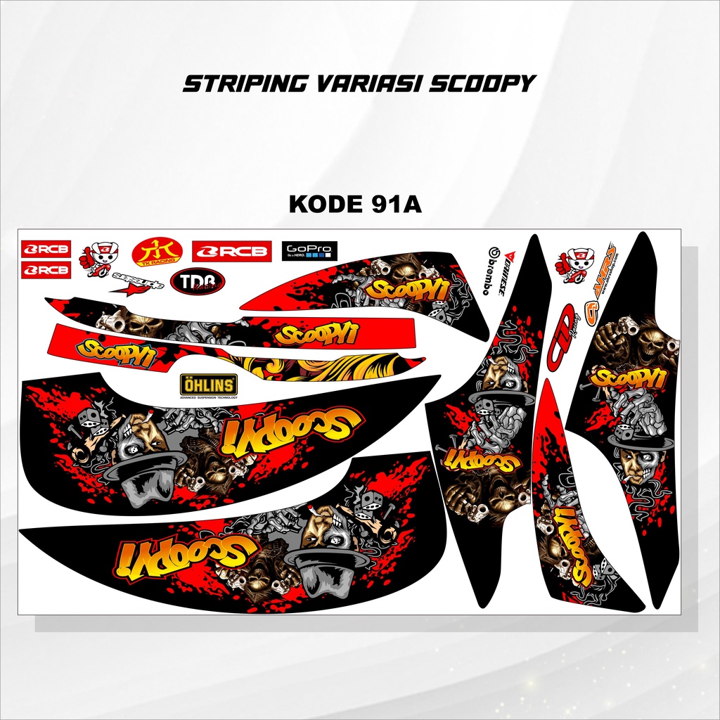 Striping Scoopy Sticker Scoopy 2013/2017 Variasi Kode 91