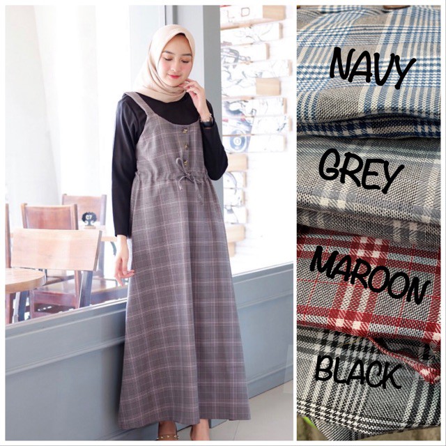 JUMPSUIT OVERALL PAKAIAN WANITA KEKINIAN 12.12 HARBOLNAS MANIA / Tartan overall / overall kotak /