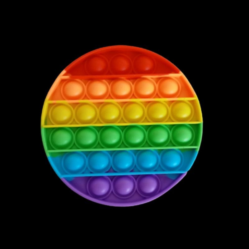 Pop It Mainan Anak Pop It Fidget Push Toy Push Rainbow Penghilang Stress Tiktok / Unicorn Galaxy Ice Cream Love / Multicolor Warna - Warni Bubble Kids / Mainan Anak Kekinian PopIt Squeeze Game Rainbow Unicorn / Silicon Tebal Murah Termurah Grosir-ROUND SHAPE RAINBOW