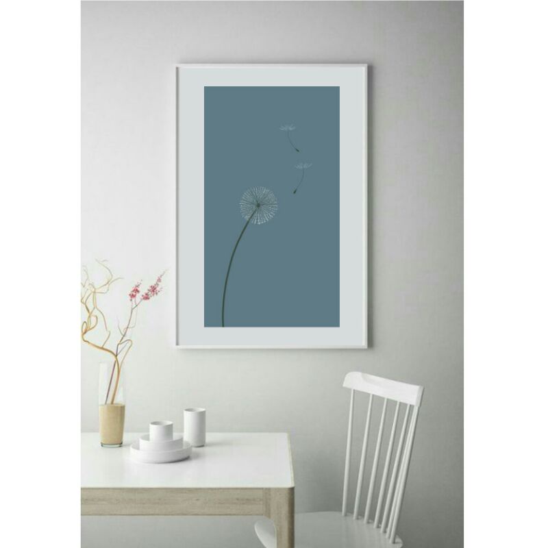 Lukisan dinding minimalis gambar bunga dandelion home decor hiasan dinding