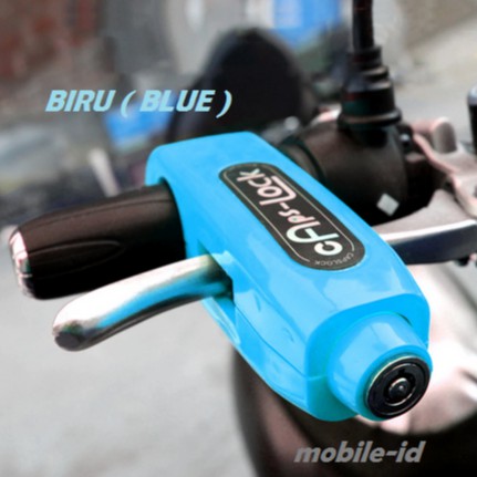 [LAGI PROMO 5.5] GEMBOK MOTOR CAPSLOCK PENGAMAN KUNCI STANG MOTOR ANTI MALING-BIRU