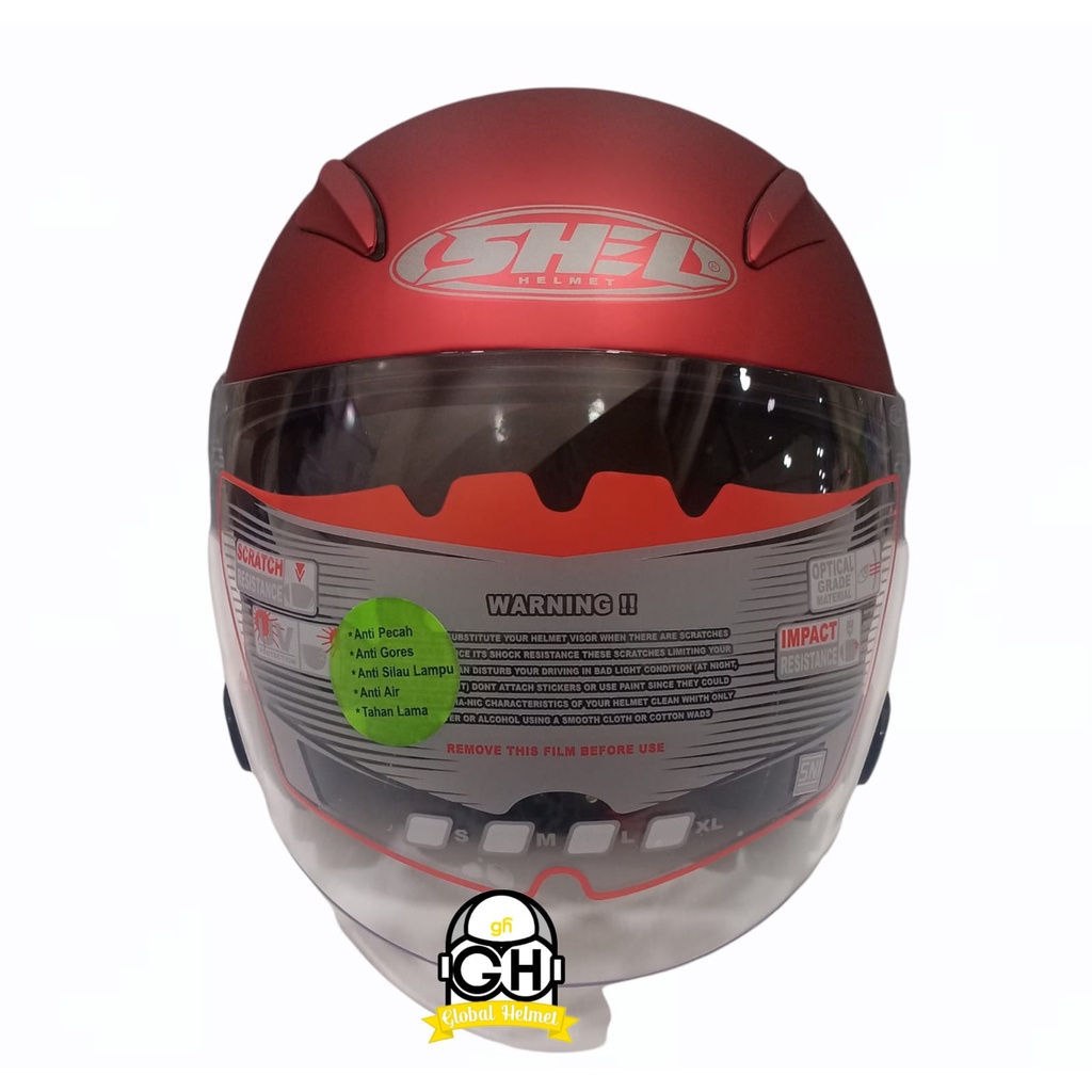 Helm Shell Rover Solid Candy Red Doff Doff Helm Shel Rover Solid Double Visor Original