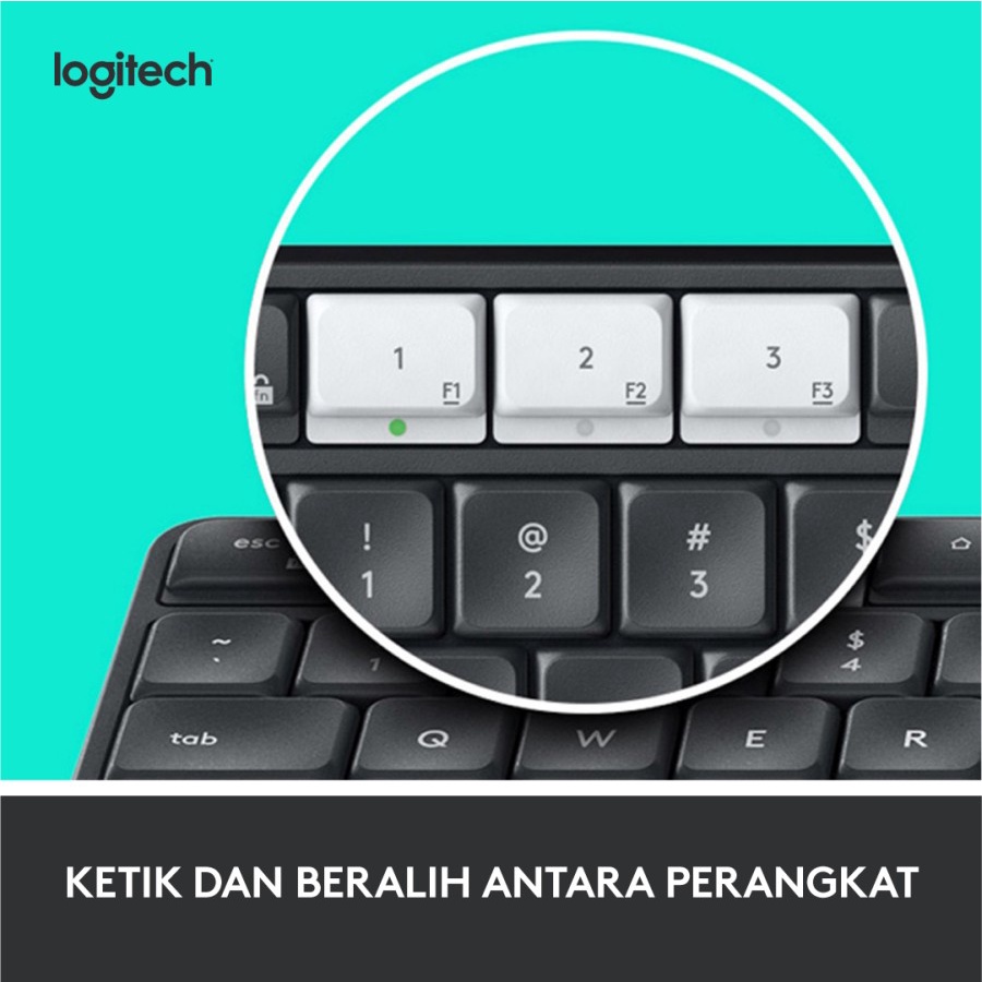 Logitech K375S Keyboard Wireless Bluetooth dan Tablet Stand