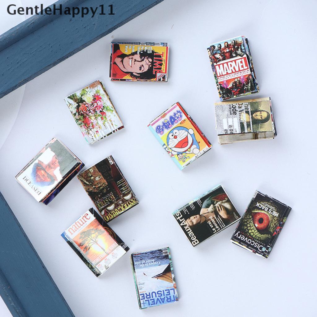 Gentlehappy 12pcs / set Miniatur Buku Komik Untuk Dekorasi Rumah Boneka