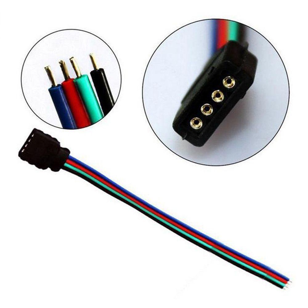 Lanfy Kawat Ekstensi Strip Lampu 5Pcs Male+Female Cord Wire Cable Cord Adapter Konektor RGB