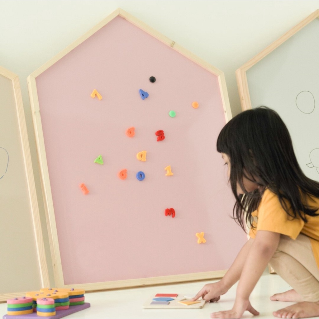 

Papan tulis anak | mainan edukasi | schoolhouse magnetic board - PINK [Medium]