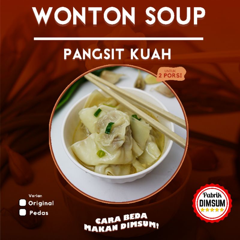 

Wonton soup/ Pangsit Kuah bisa 2 Porsi Frozen