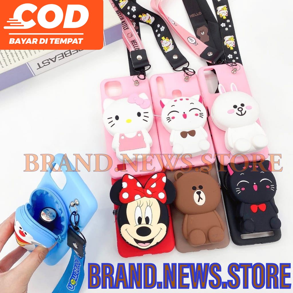 REALME C11 2021/ C21/ C20/ 5/ 5I/ 5S/ C3/ U1/ 2 PRO/ NARZO 30A/ SOFT CASE KARAKTER/BONEKA DISNEY DOMPET KOIN/COIN + GANTUNGAN TALI HP