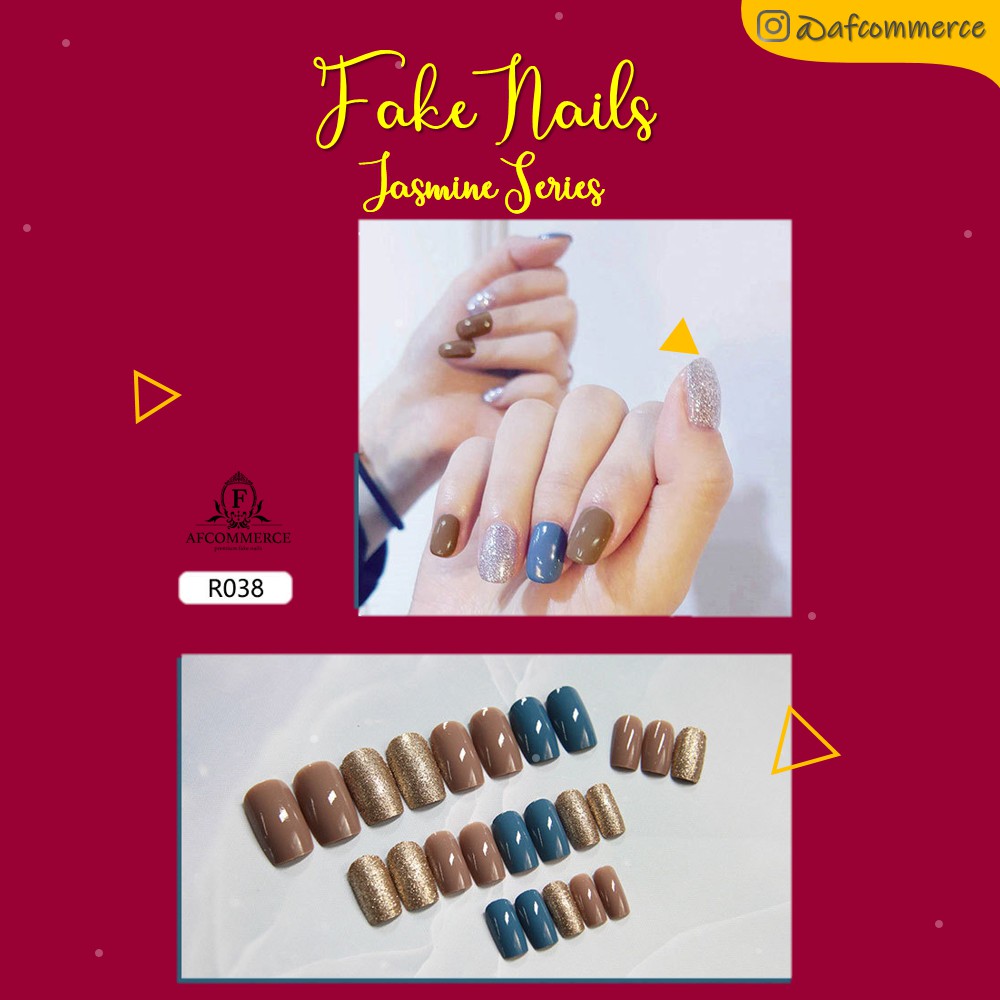 KUKU PALSU KARAKTER PRINTED NAILS JASMINE SERIES R0038