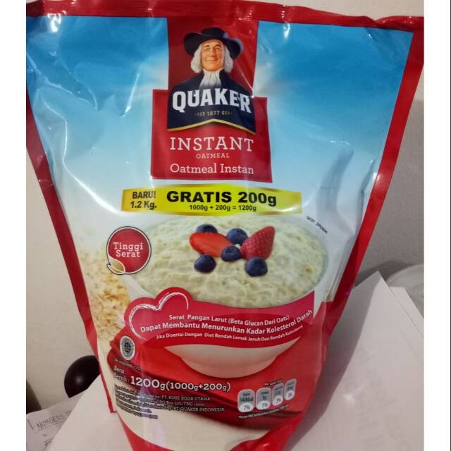 

QUAKER OATMEAL MERAH REF 1000G+200G