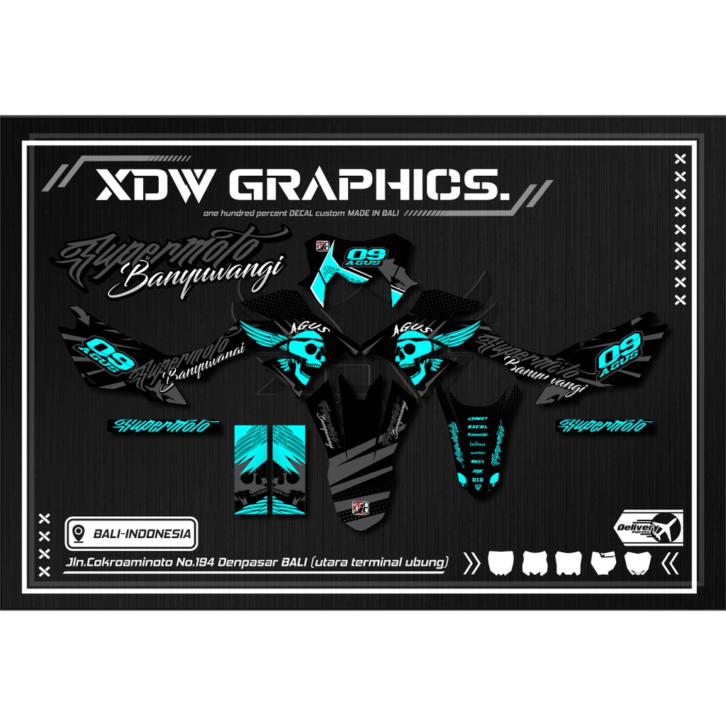 Decal Stiker Dtracker / KLX BF 150 Supermoto Tosca