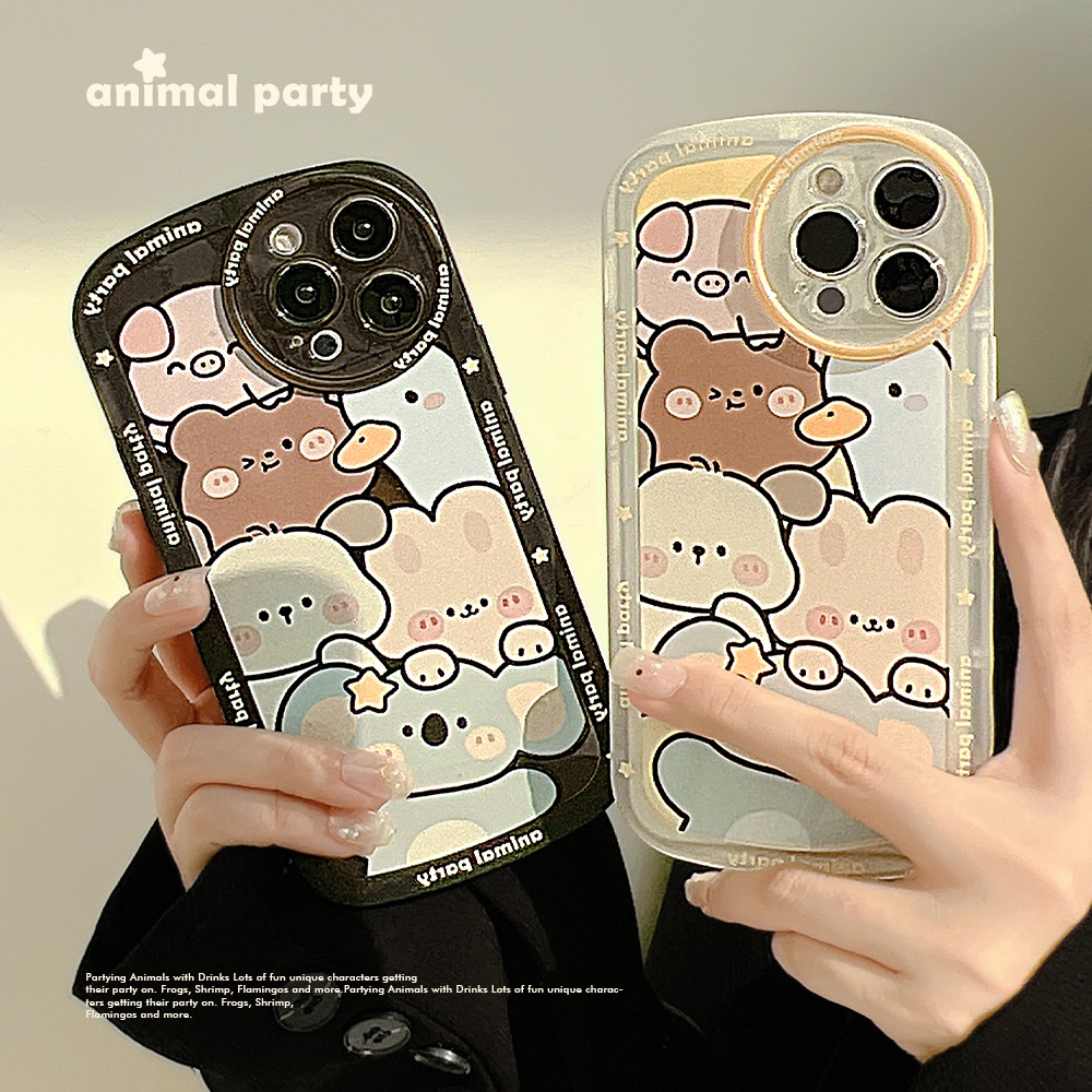 Case Pelindung Motif Kartun Hewan Untuk Iphone 13 7 + 8 Plus SE 2020 XS XR 11 12 PRO MAX