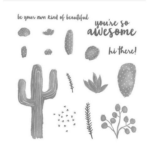 Clear Stamp (Stempel Transparan/Bening) - Awesome Cactus