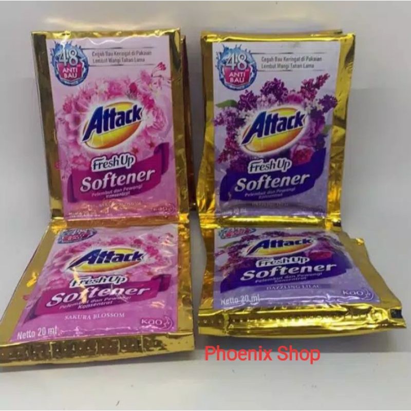 ATTACK FRESH UP SOFTENER RENTENG RENCENG SACHET 6x20ML PELEMBUT DAN PEWANGI PAKAIAN