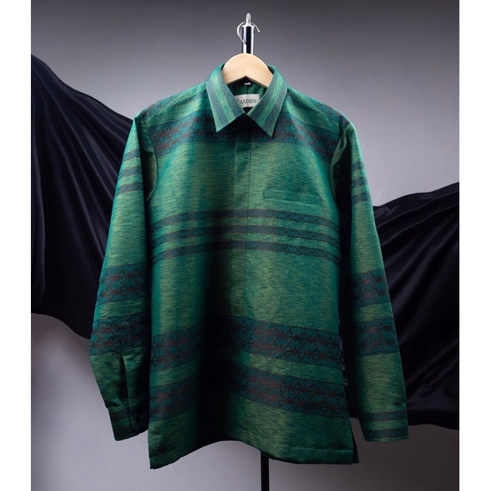 kemeja tenun pria dobi seser serat nanas baju tenun jepara atasan pria tenun ethnik