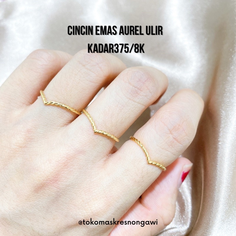 cincin emas aurel ulir kadar375/8k emas asli