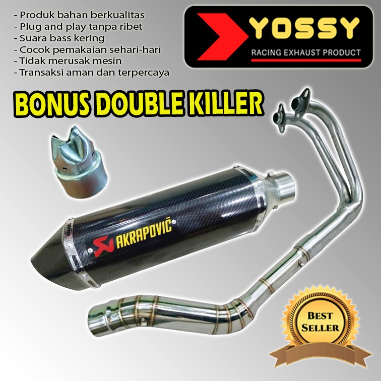 (Bonus db killer) Knalpot Racing Akrapovic Layang for Ninja 250 R Fi RR mono R25 CBR 250RR dll