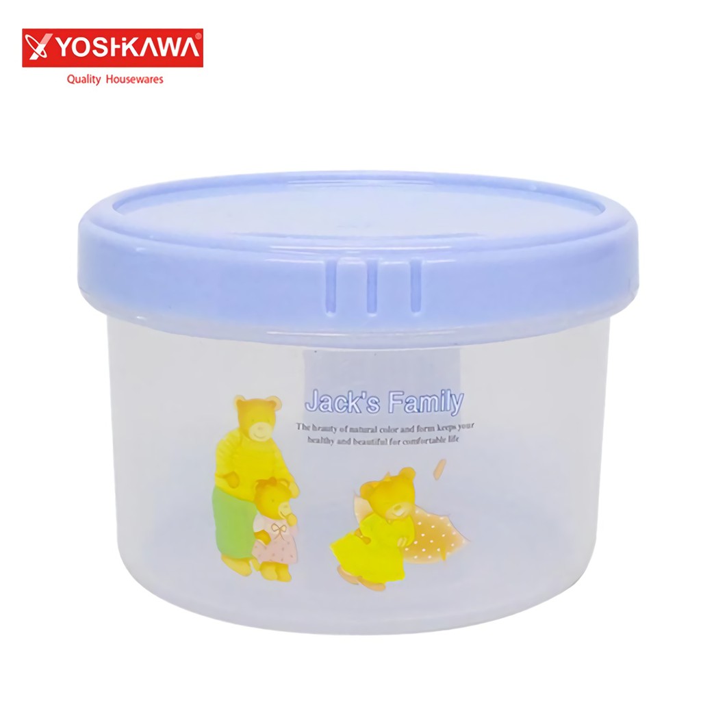 

YOSHIKAWA Toples Plastik 245 ML Food Container EVL-TX-07 Biru