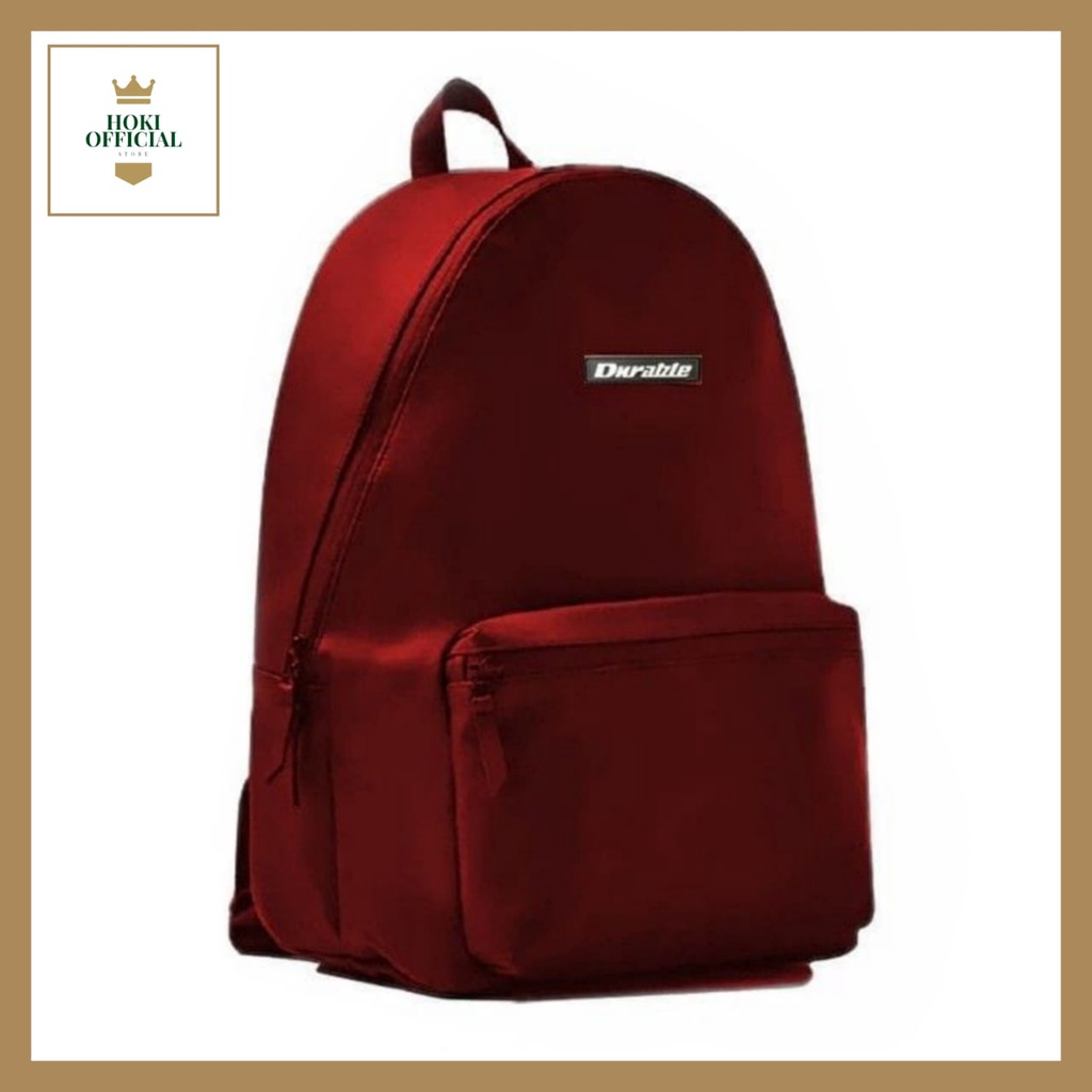 [COD] Tas Ransel Pria Wanita Gaya Classic Tas Sekolah Warna Solid Muat Banyak HokiOfficial