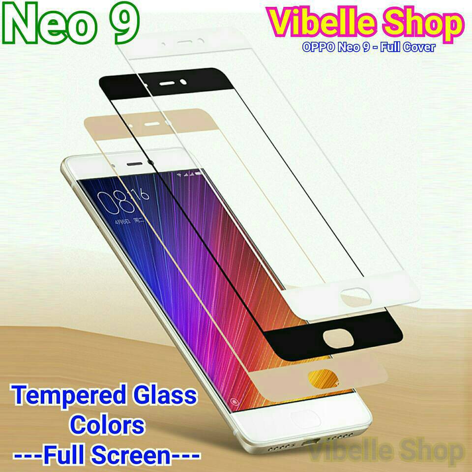 Tempered Glass Warna OPPO Neo 9 A37 FULL SCREEN COVER OPPO Neo9 Neo 9