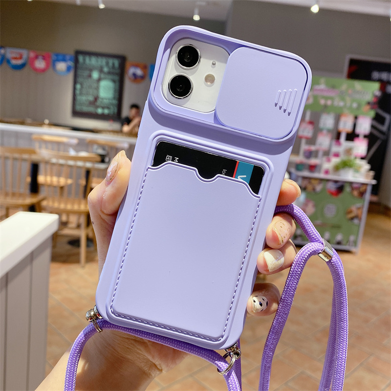 Soft Case Pelindung Lensa Anti Jatuh Dengan Holder Kartu Untuk Iphone 12pro Max X Xs Max Xr 6 7 8 Se2020 6plus 7plus 8plus