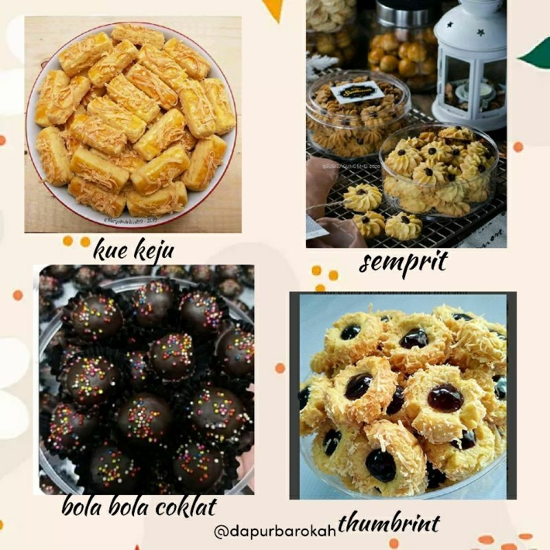 

kue kering /kue keju/castangel/thumbrint bluberry/bola bola coklat/semprit lumer/kue kering lebaran 2022