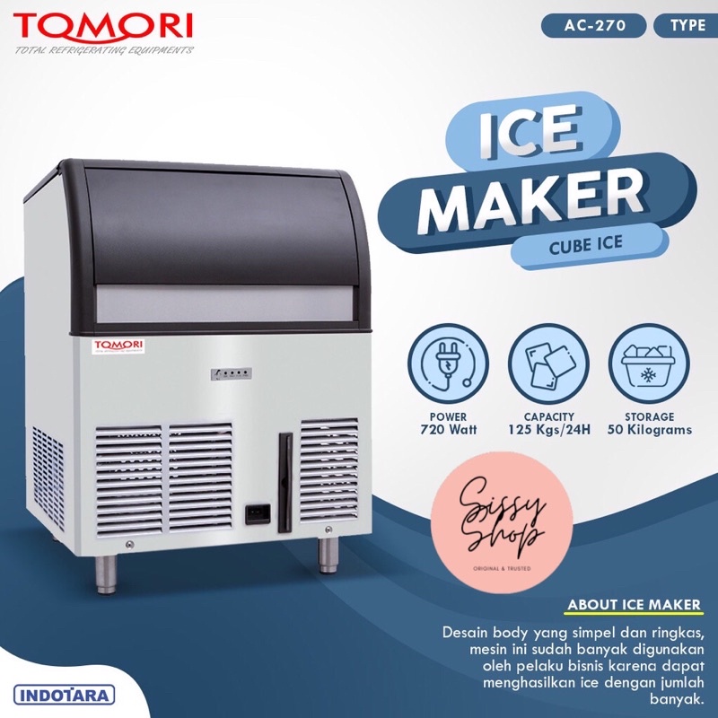AC270 Tomori Ice Cube Maker - Mesin Es Batu Tomori AC-270 NEGO
