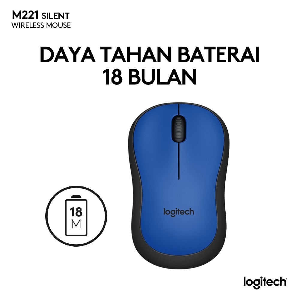 Logitech Mouse M221 Silent Mouse Wireless Garansi Resmi