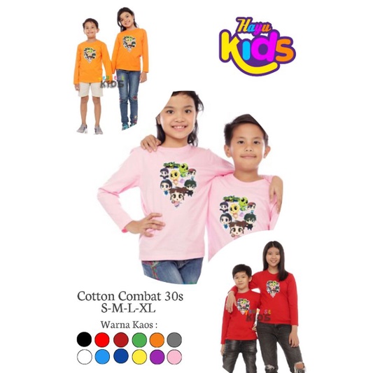 Hayu Kids - Kaos Anak Lengan Panjang Shinbi's House Team - Cotton Combat 30s S,M,L,XL
