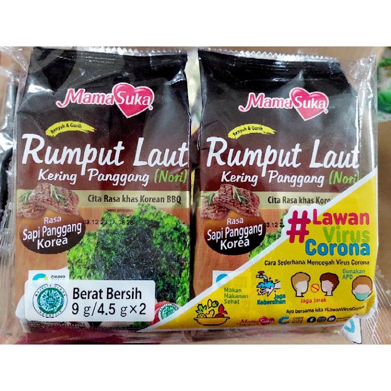 Mama Suka Rumput Laut Kering Panggang ( Nori ) 2 x 4,5 gr