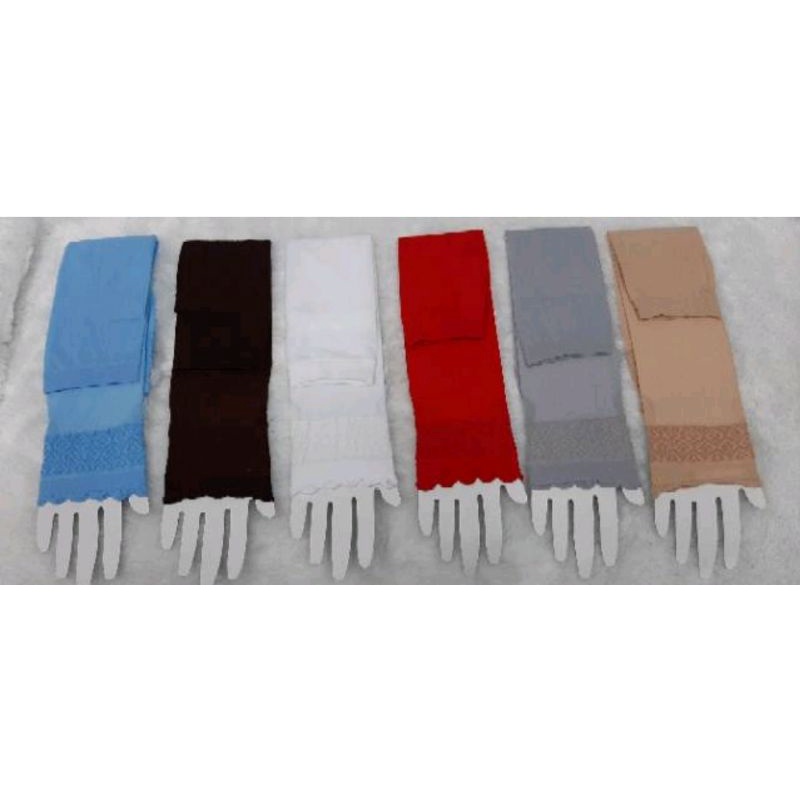 Sepasang Handshock Manset Tangan Kerut Polos Warna