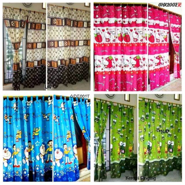 Gordeng Kalakter Bahan Kain Katun, Hordeng Pintu Kamar, Gorden minimalis/ Gorden Kaca Jendela.
