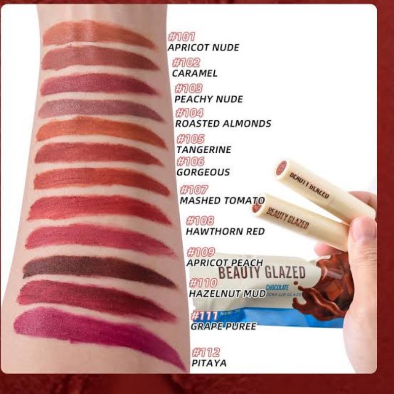 (READY &amp; ORI) Beauty Glazed Chocolate Chipblue coklat Silky Lip Glaze Lipstick 1PCS - BIRU B35 B 35