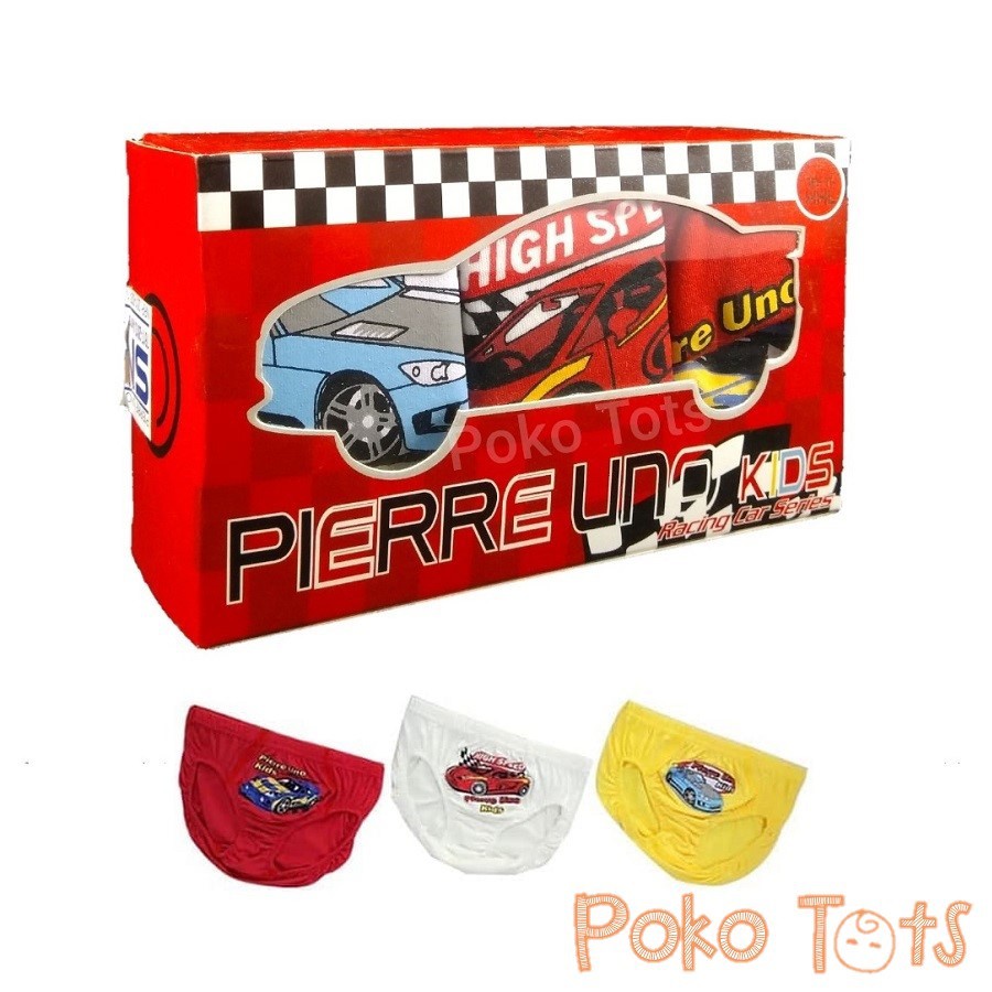 Pierre Uno Boys Underwear Racing Car Series Box isi 3 Celana Dalam Anak