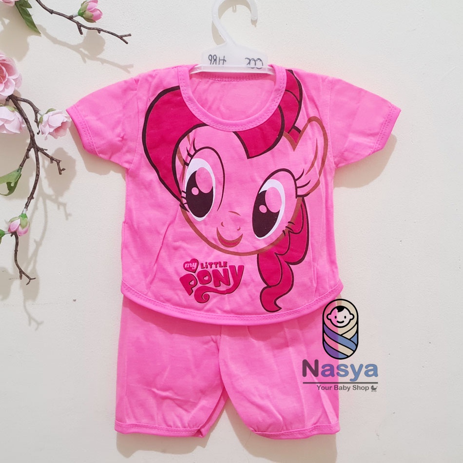 [N-013] Setelan baju Bayi Perempuan Lucu - motif lucu (3-6 bulan)