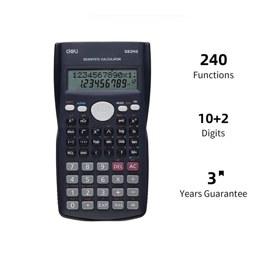 

Deli | Kalkulator Ilmiah (Scientific Calculator) | 12 digit | WD82MS