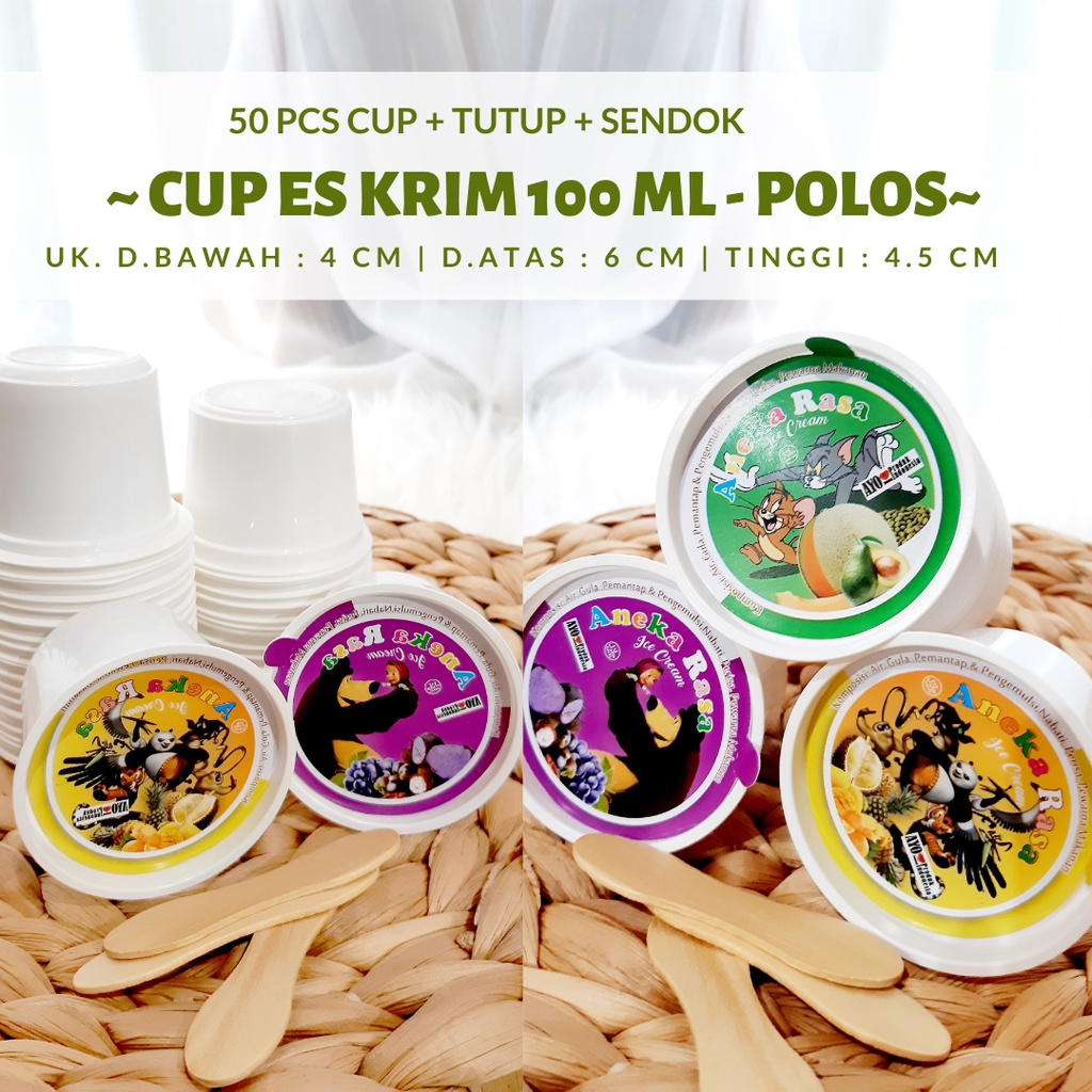 Jual Cup Es Krim Plastik Polos Cup Ice Cream 100ml Indonesiashopee Indonesia 0147