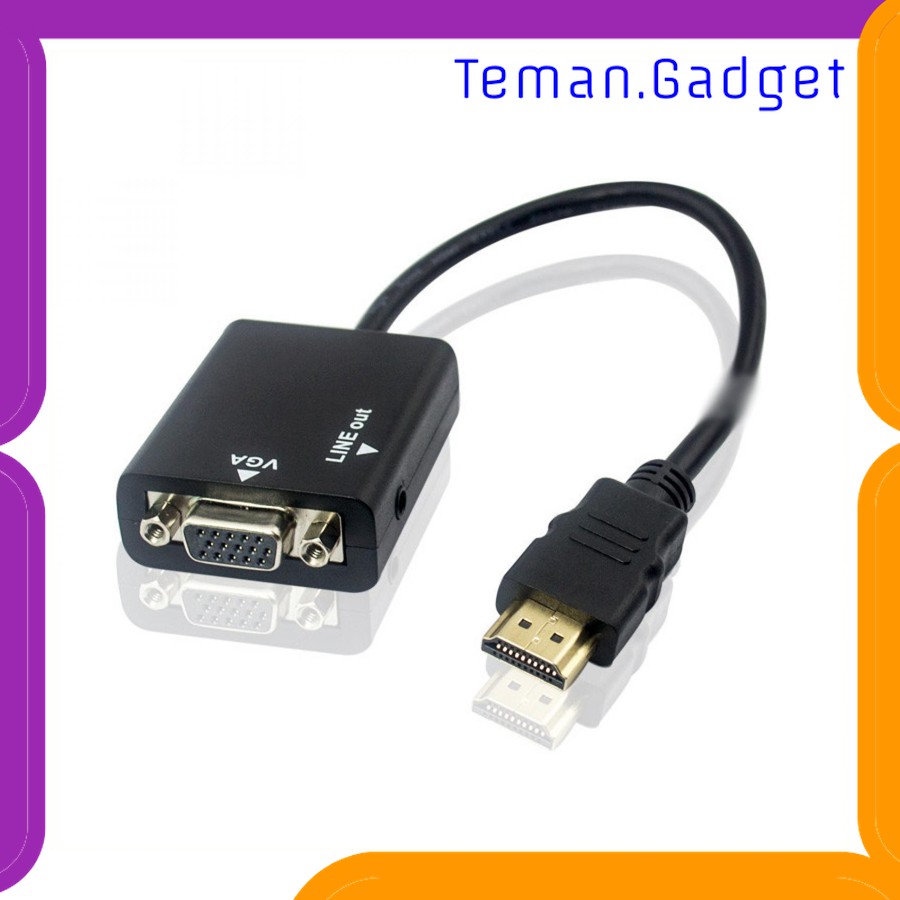 TG-AI101 TAFFWARE KABEL ADAPTER HDMI KE VGA FEMALE DENGAN PORT AUDIO - HD008