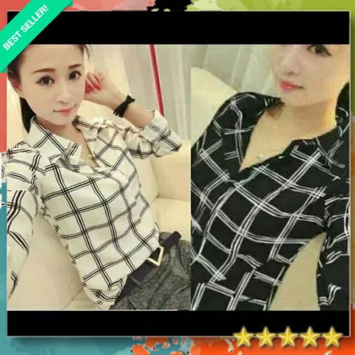 Holy Baju Kemeja Wanita Kemeja Wanita Jumbo Baju Hem Wanita