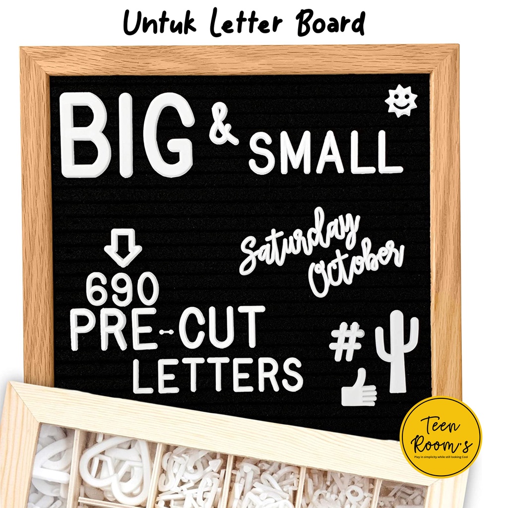 TULISAN HURUF EMOJI LATIN KALENDER UNTUK PAPAN NAMA / LETTER BOARD TEEN ROOM