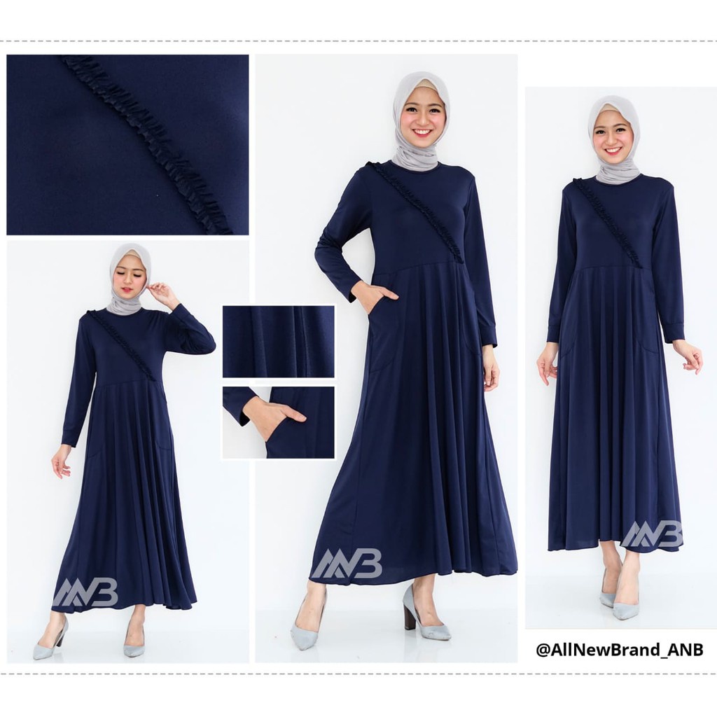 BEFAST - ZEC G4 Casual Dress Navy HARGA PROMO DISKON SEMARAK AKHIR TAHUN / Gamis Wanita Muslimah / Gamis Kekinian / Gamis Polos / Gamis Casual / Gamis Murah