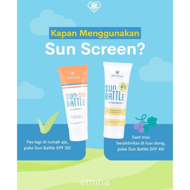 ☀️cahaya acc☀️emina sun battle spf 45 PA+++