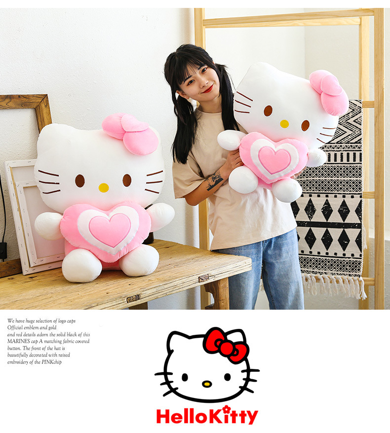 [Ready Stock] Mainan Boneka Hello Kitty 30cm-50cm Dengan Hati Cinta Plushie Plush Toy