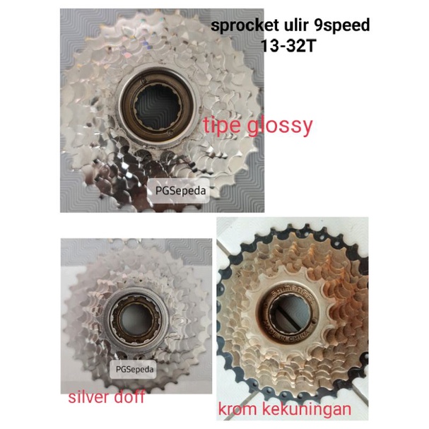 sprocket ulir 9 speed 13t 32t freewheel tri diamond