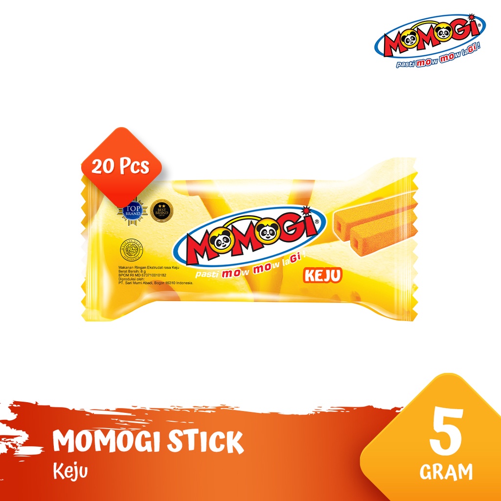 

Momogi Stick Snack Makanan Ringan 5gr - Keju [1 Box @ 20 Pcs]